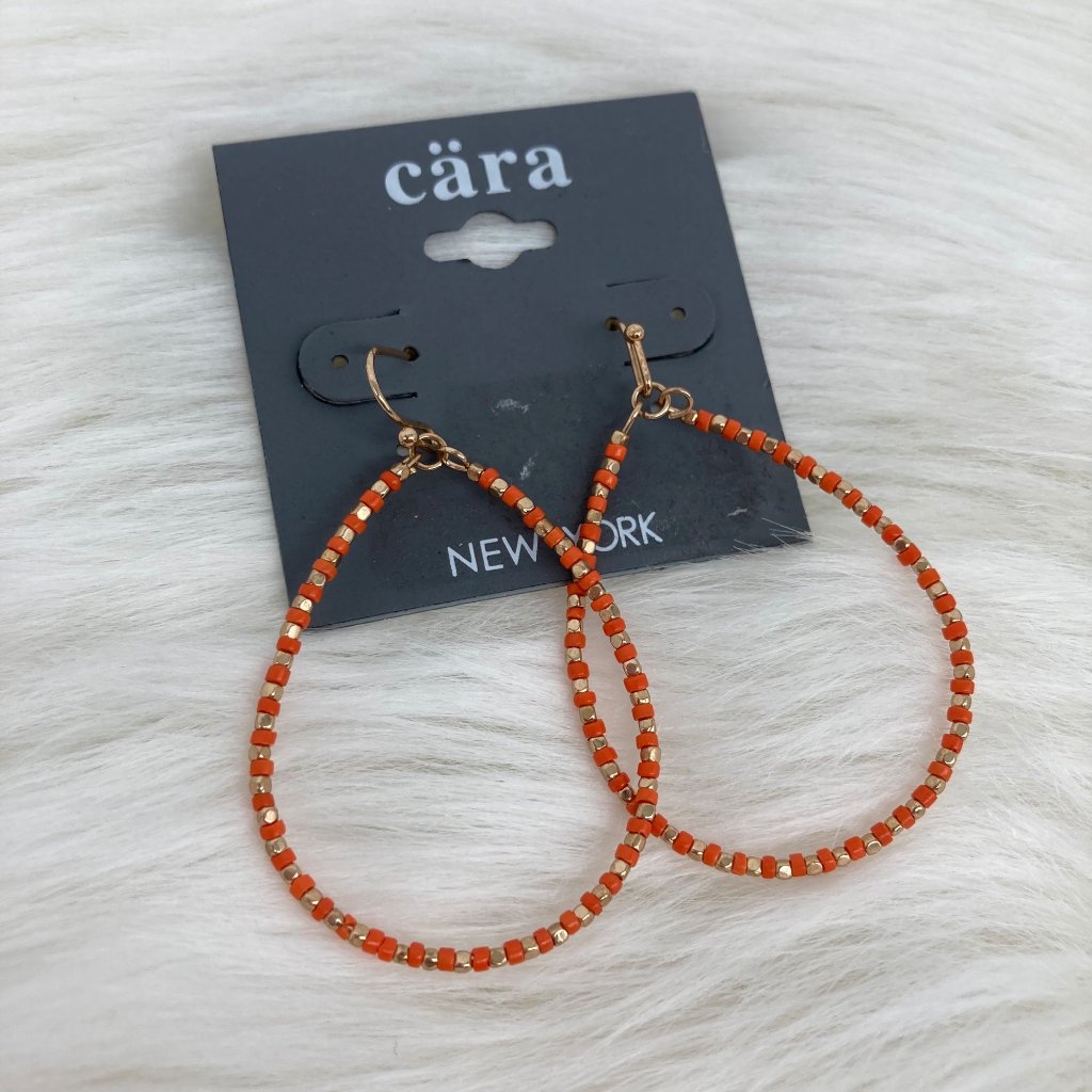 Cara - Os - Nwt Beaded Teardrop Dangle Earrings